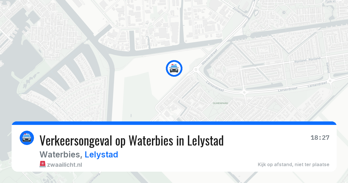 Verkeersongeval op Waterbies in Lelystad — 22 mrt 2026