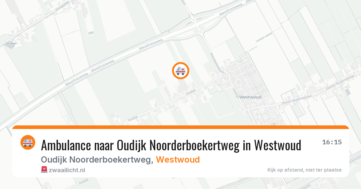 Ambulance naar Oudijk Noorderboekertweg in Westwoud — 18 mei 2026