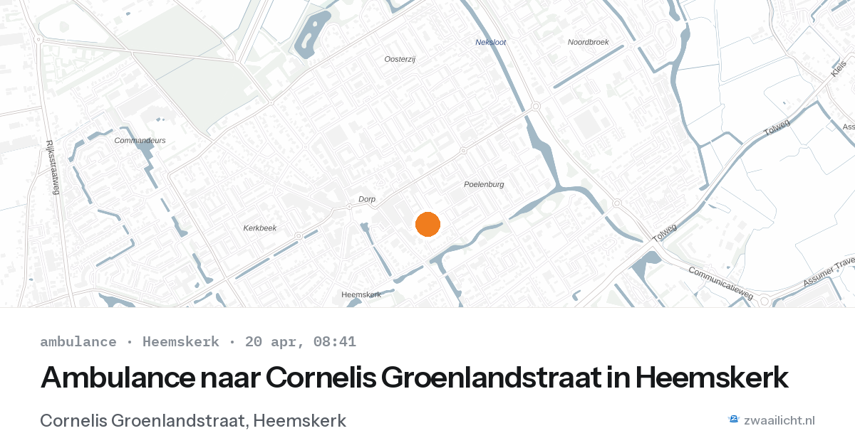 Ambulance naar Cornelis Groenlandstraat in Heemskerk — 20 apr 2026
