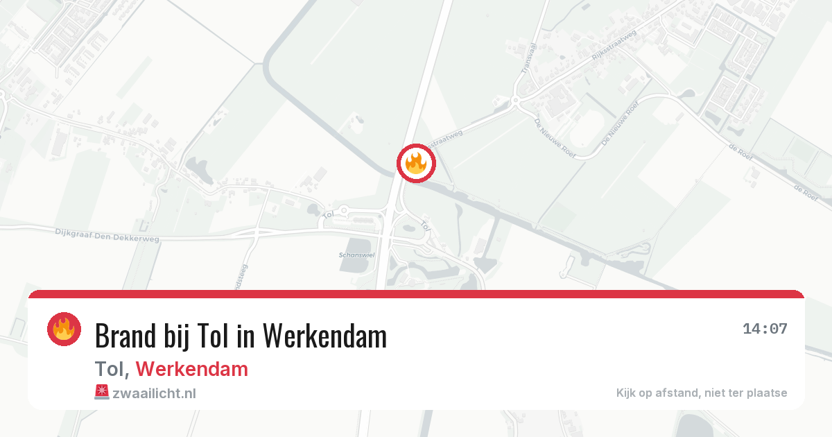 Brand bij Tol in Werkendam — 20 jun 2026