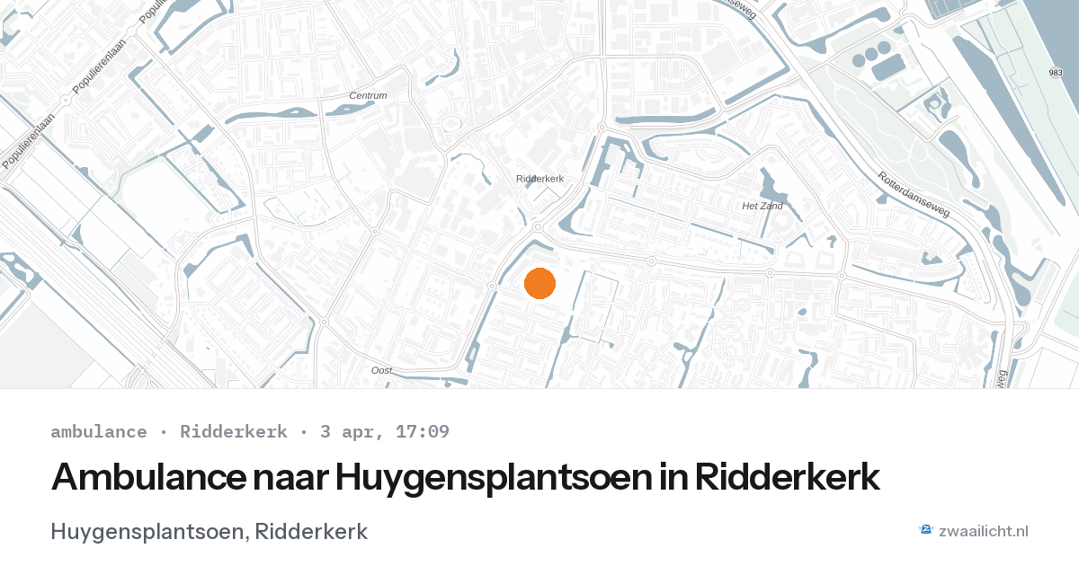 Ambulance naar Huygensplantsoen in Ridderkerk — 3 apr 2026