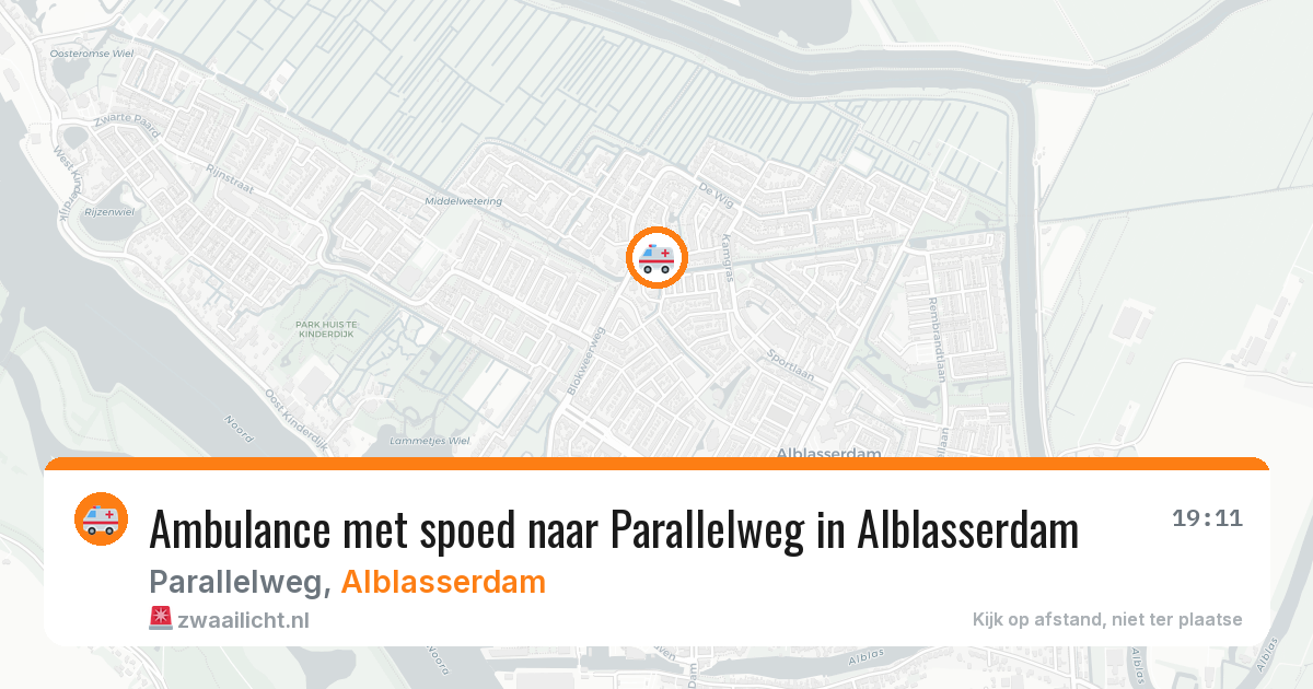 Ambulance met spoed naar Parallelweg in Alblasserdam — 20 apr 2026