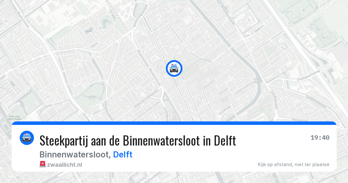 Steekpartij aan de Binnenwatersloot in Delft — 12 mei 2026