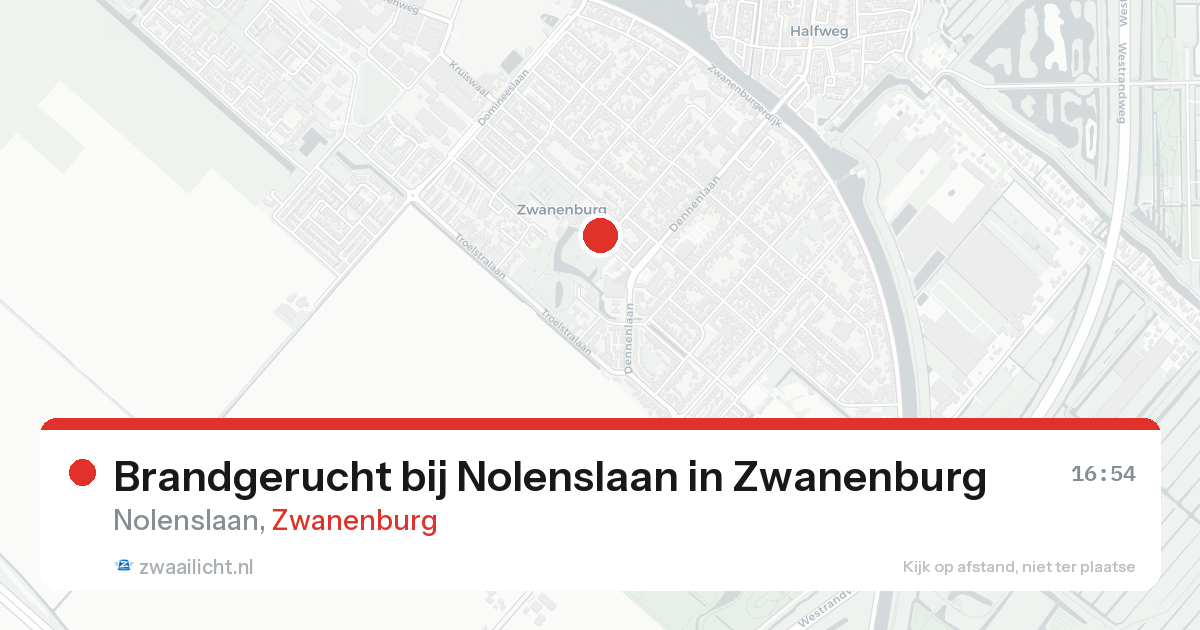 Brandgerucht bij Nolenslaan in Zwanenburg — 19 aug 2026