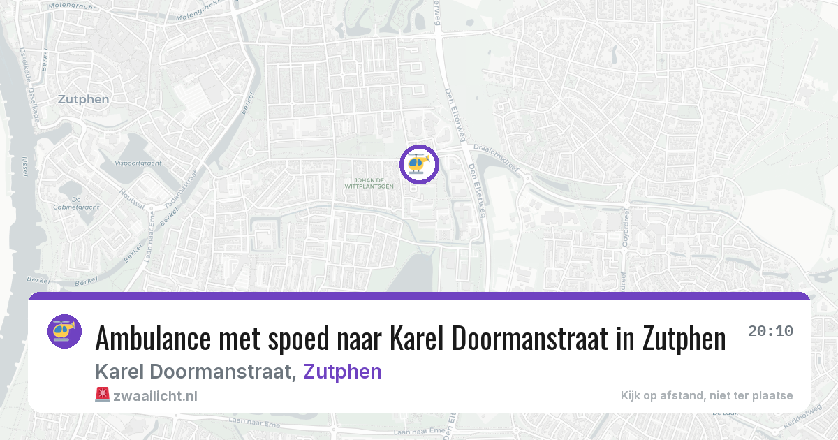 Ambulance met spoed naar Karel Doormanstraat in Zutphen — 29 jun 2026