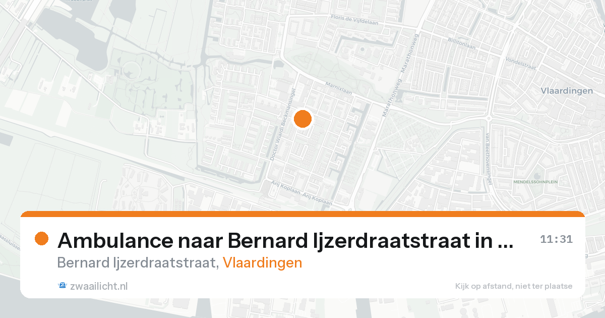 Ambulance naar Bernard Ijzerdraatstraat in Vlaardingen — 28 mei 2026
