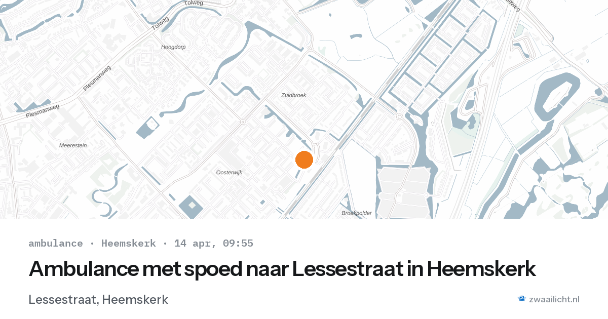 Ambulance met spoed naar Lessestraat in Heemskerk — 14 apr 2026