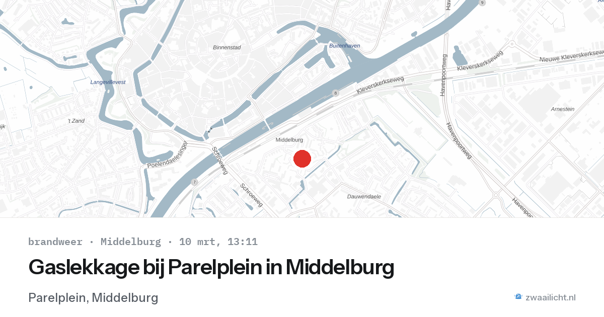 Gaslekkage bij Parelplein in Middelburg — 10 mrt 2026