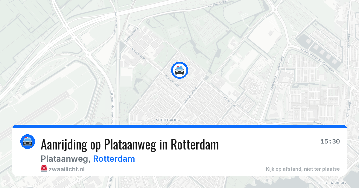 Aanrijding op Plataanweg in Rotterdam — 16 mrt 2026