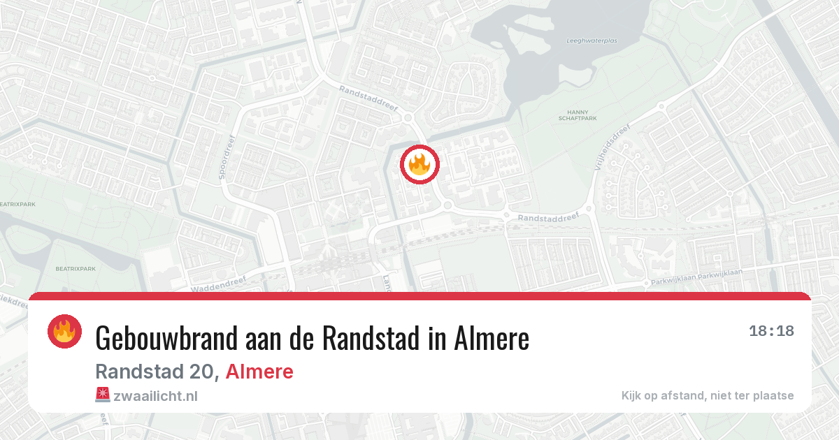 Gebouwbrand aan de Randstad in Almere — 4 aug 2026