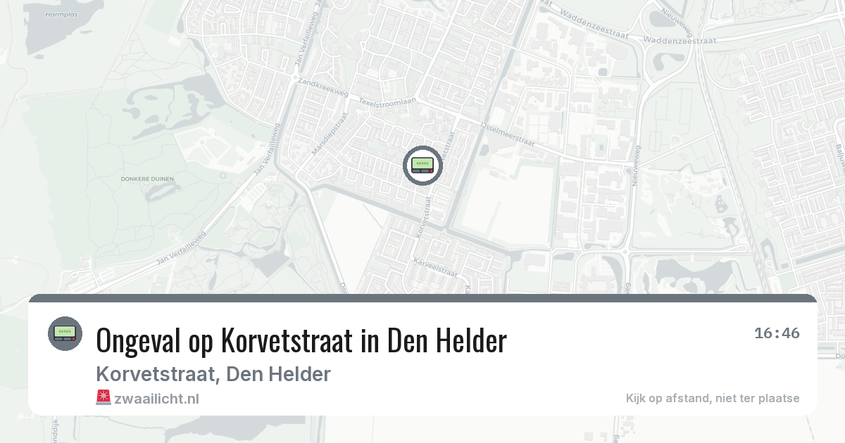 Ongeval op Korvetstraat in Den Helder — 16 feb 2026