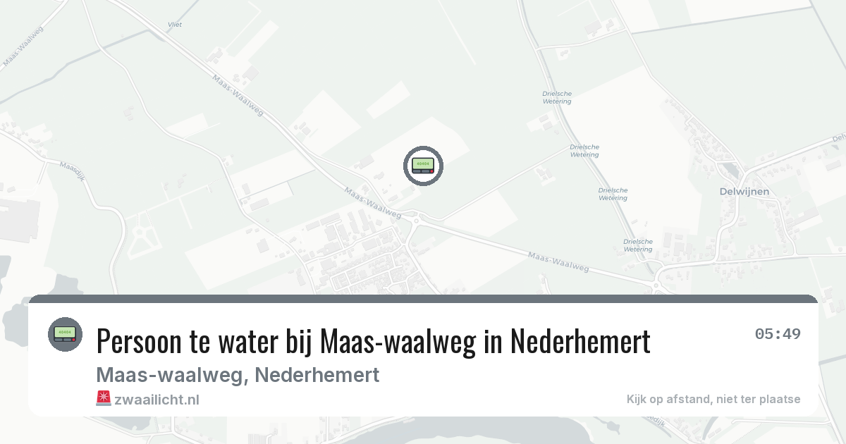 Persoon te water bij Maas-waalweg in Nederhemert — 19 feb 2026