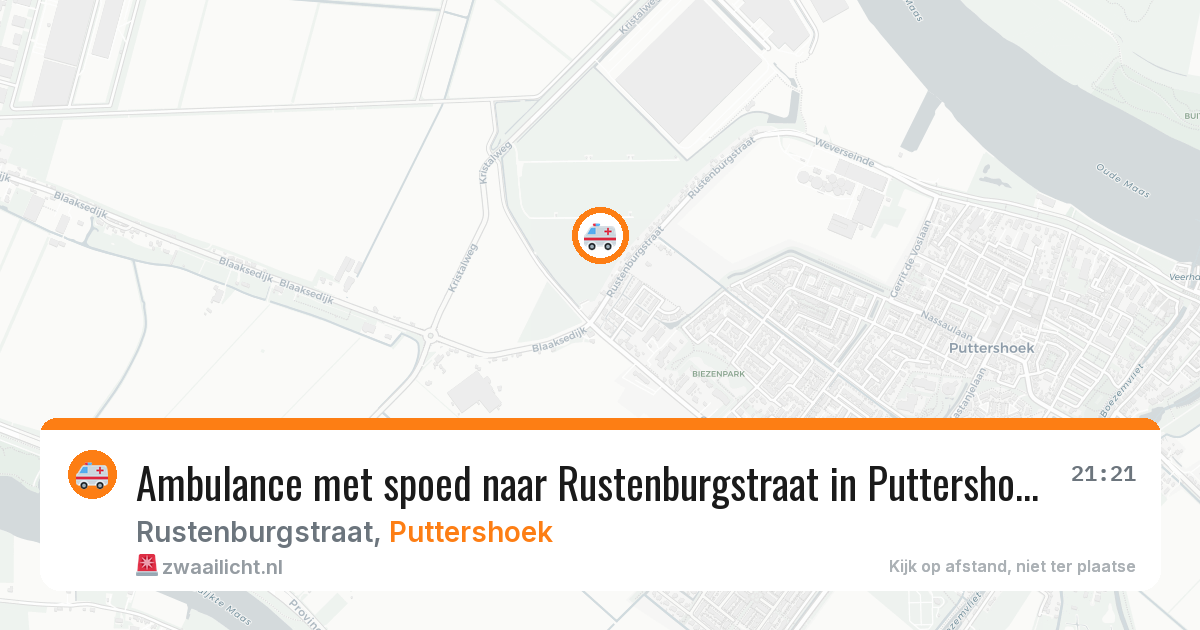 Ambulance met spoed naar Rustenburgstraat in Puttershoek — 9 feb 2026