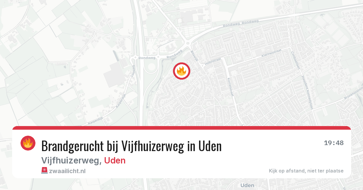 Brandgerucht bij Vijfhuizerweg in Uden — 4 jul 2026