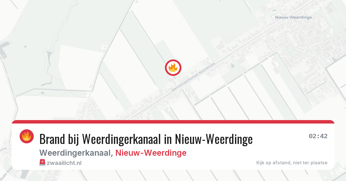 Brand bij Weerdingerkanaal in Nieuw-Weerdinge — 24 jul 2026