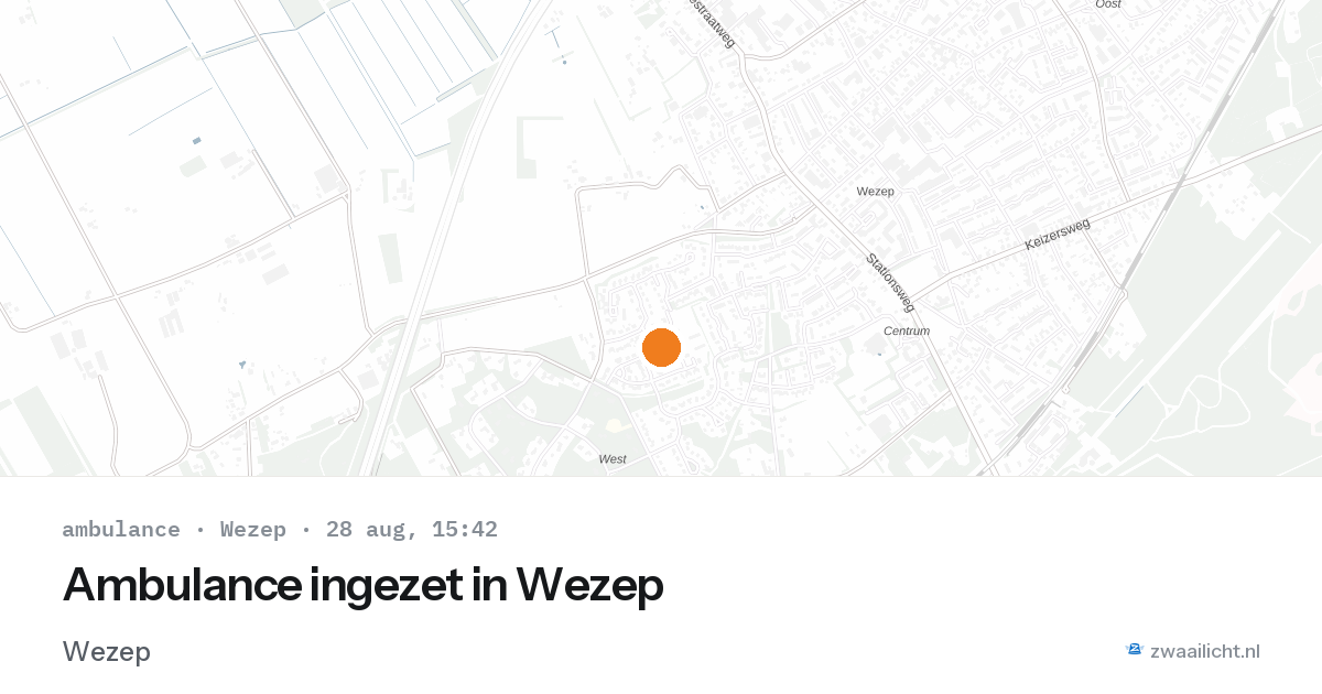 Ambulance ingezet in Wezep — 28 aug 2026
