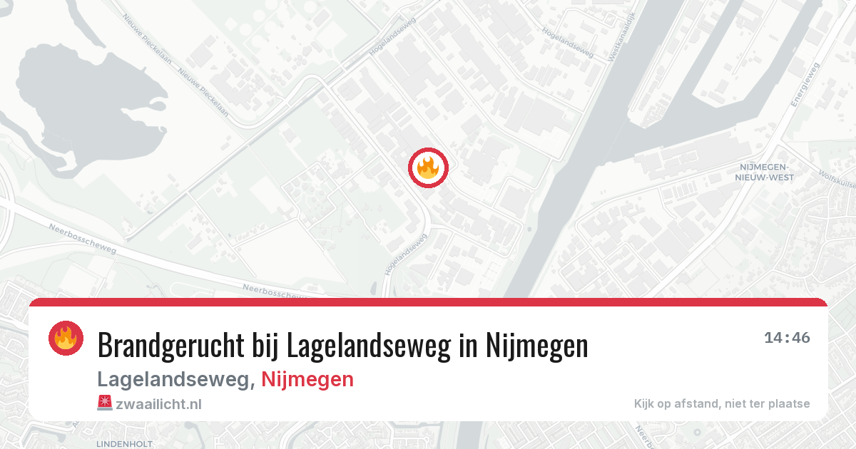 Brandgerucht bij Lagelandseweg in Nijmegen — 24 jun 2026