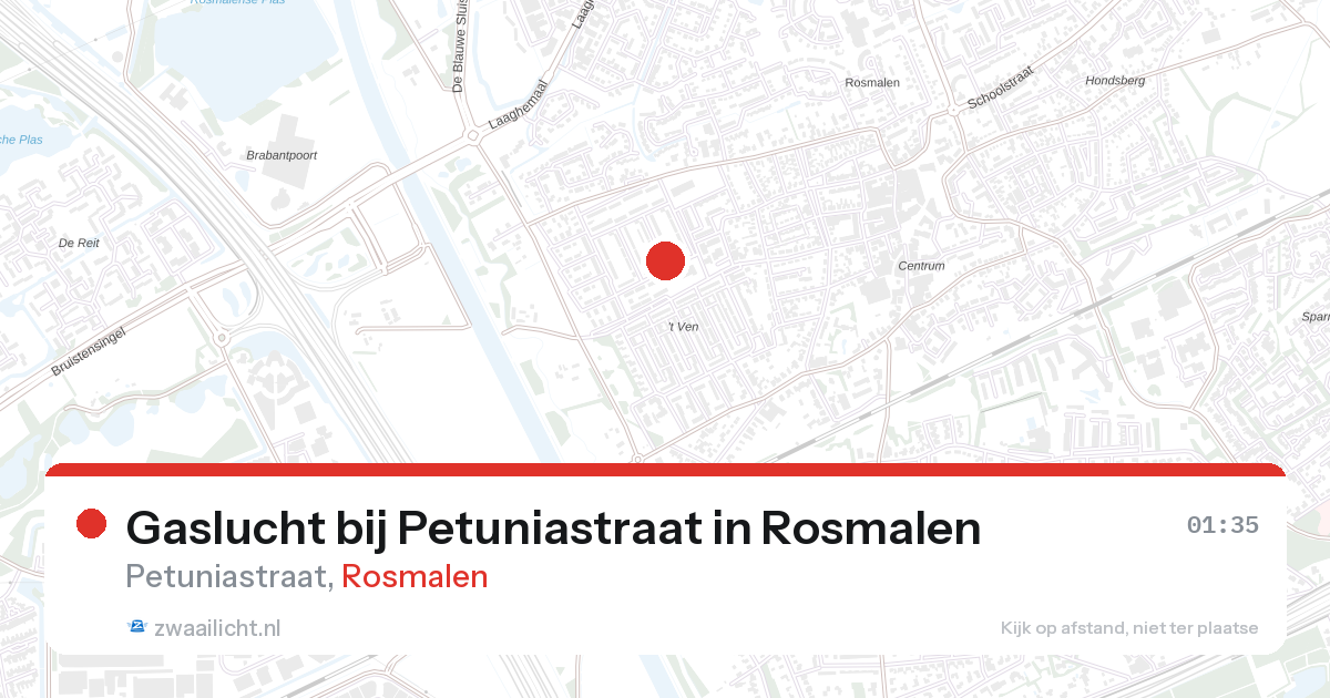 Gaslucht bij Petuniastraat in Rosmalen — 7 feb 2026