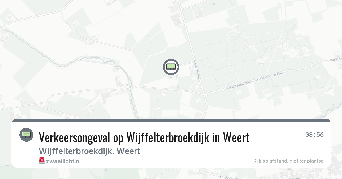 Verkeersongeval op Wijffelterbroekdijk in Weert — 20 jun 2026