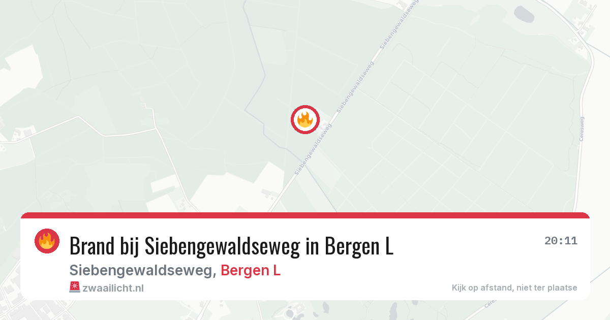 Brand bij Siebengewaldseweg in Bergen L — 8 jun 2026