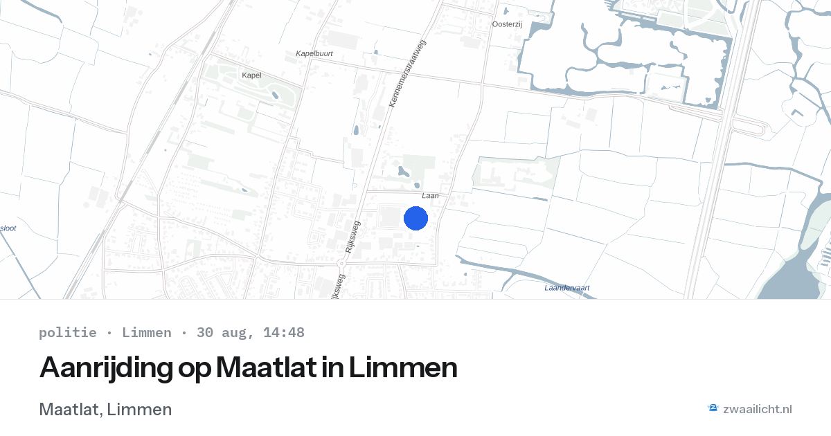 Aanrijding op Maatlat in Limmen — 30 aug 2026
