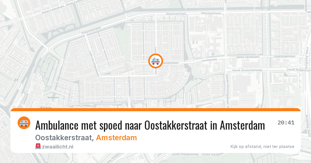 Ambulance met spoed naar Oostakkerstraat in Amsterdam — 7 jun 2026