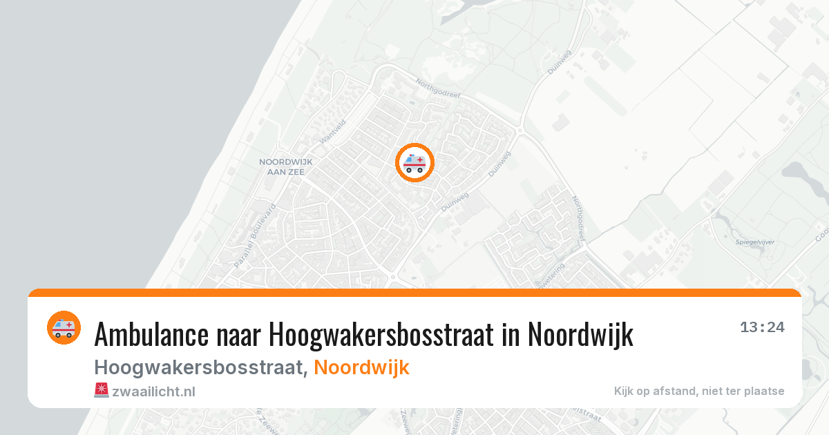 Ambulance naar Hoogwakersbosstraat in Noordwijk — 5 aug 2026