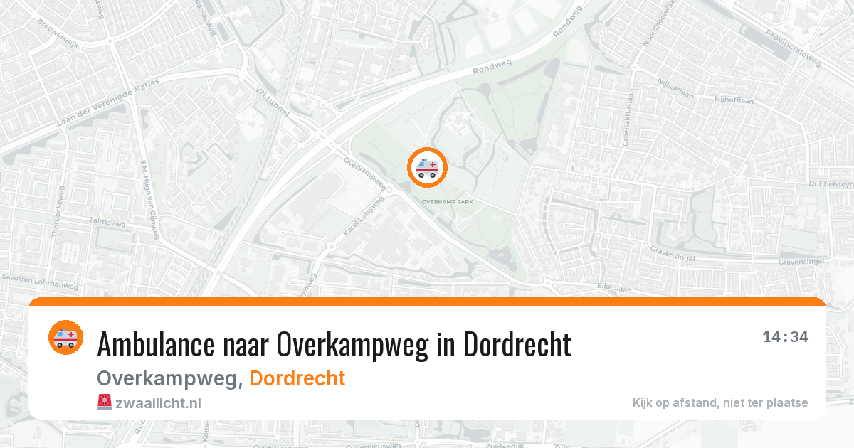 Ambulance naar Overkampweg in Dordrecht — 14 aug 2026