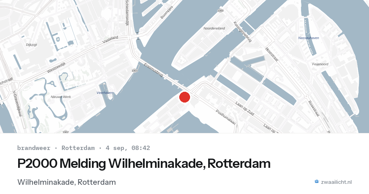 P2000 Melding Wilhelminakade, Rotterdam — 4 sep 2026