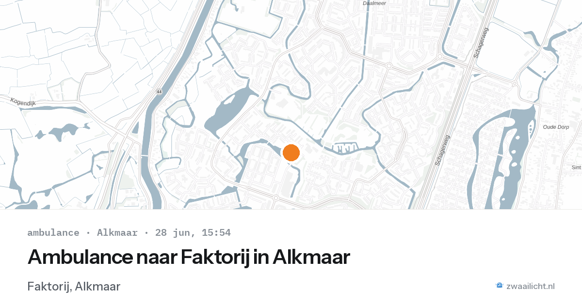 Ambulance naar Faktorij in Alkmaar — 28 jun 2026