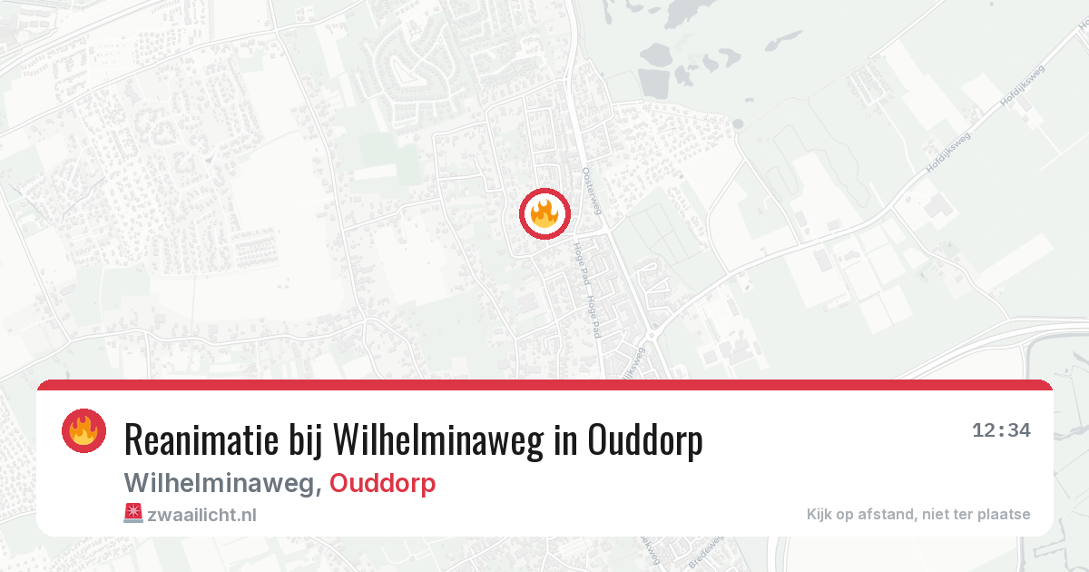 Reanimatie bij Wilhelminaweg in Ouddorp — 17 mrt 2026