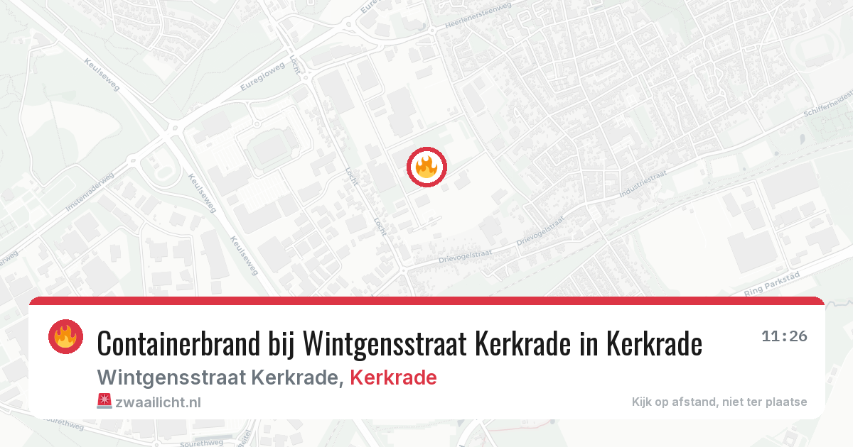 Containerbrand bij Wintgensstraat Kerkrade in Kerkrade — 20 mrt 2026