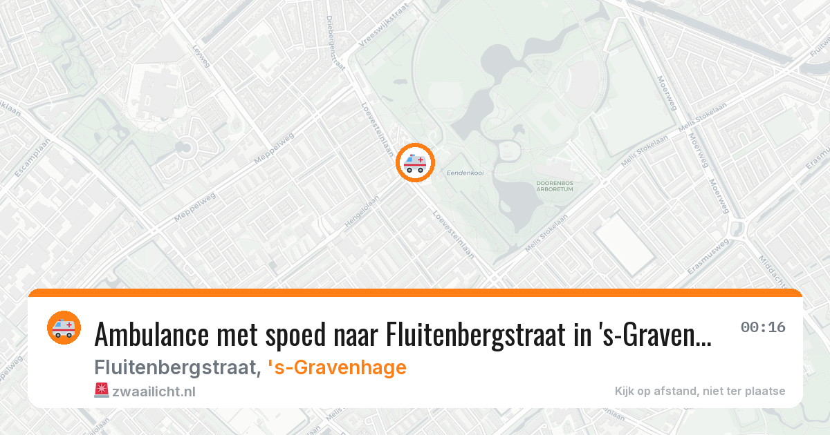 Ambulance met spoed naar Fluitenbergstraat in 's-Gravenhage — 6 aug 2026
