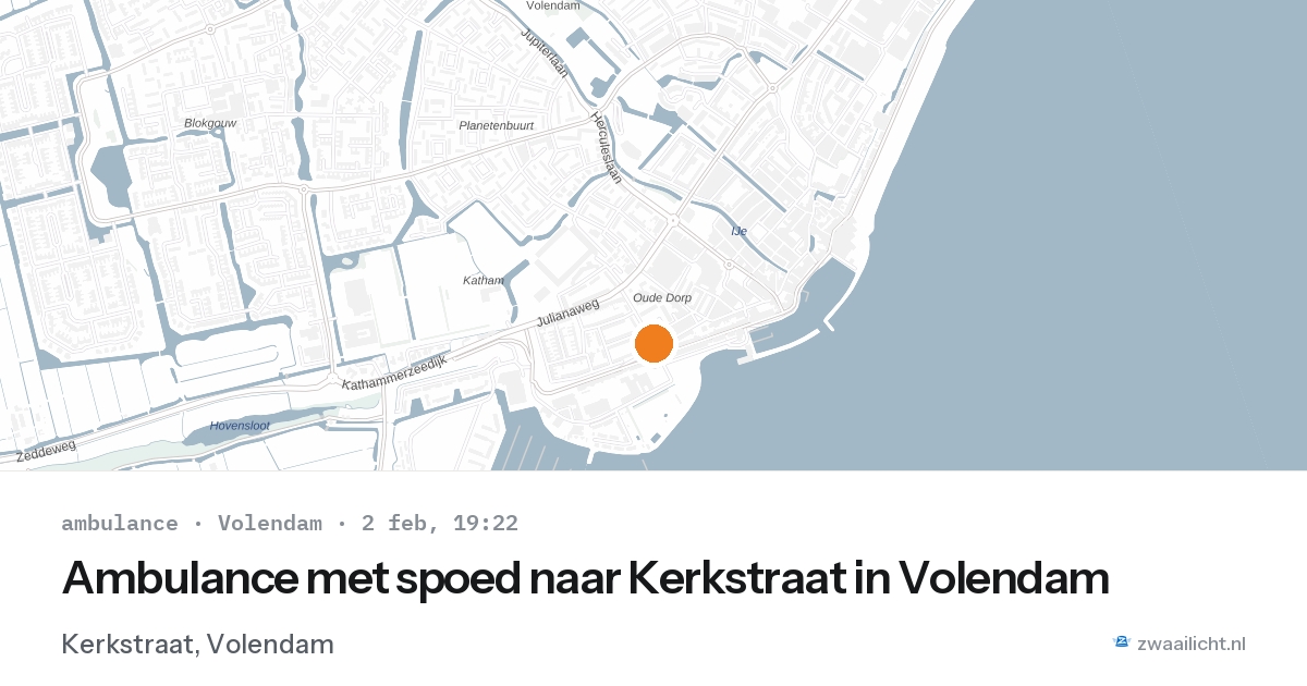 Ambulance met spoed naar Kerkstraat in Volendam — 2 feb 2026