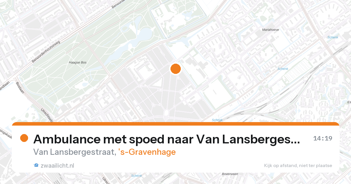 Ambulance met spoed naar Van Lansbergestraat in 's-Gravenhage — 28 aug 2026