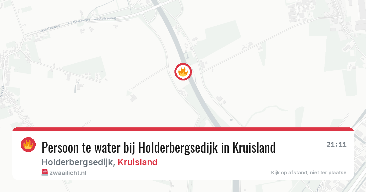 Persoon te water bij Holderbergsedijk in Kruisland — 13 jul 2026