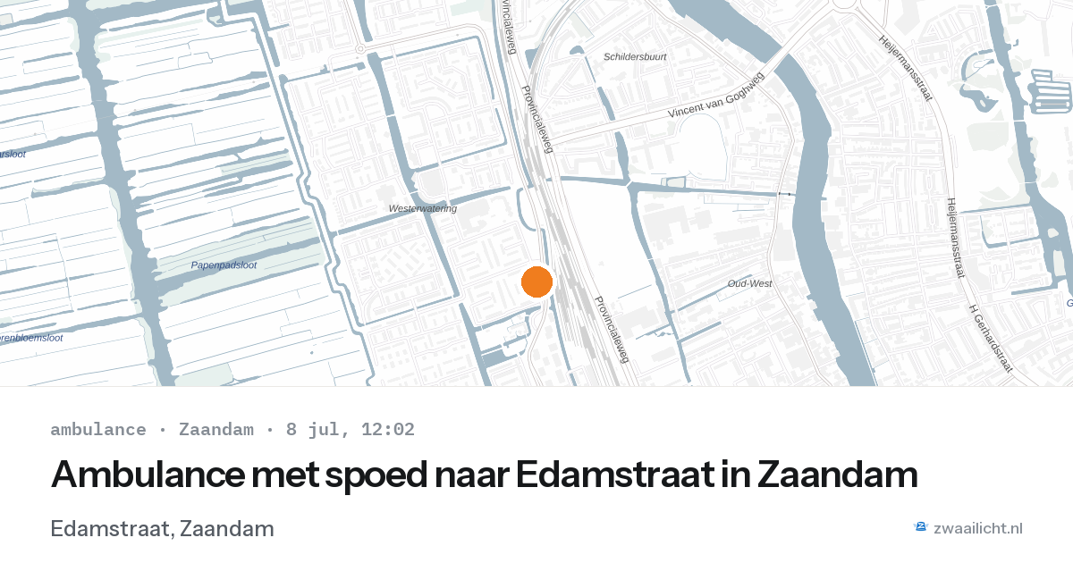 Ambulance met spoed naar Edamstraat in Zaandam — 8 jul 2026