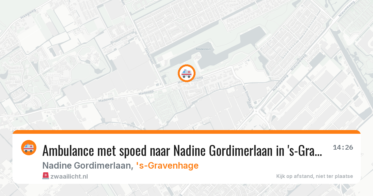 Ambulance met spoed naar Nadine Gordimerlaan in 's-Gravenhage — 7 jun 2026