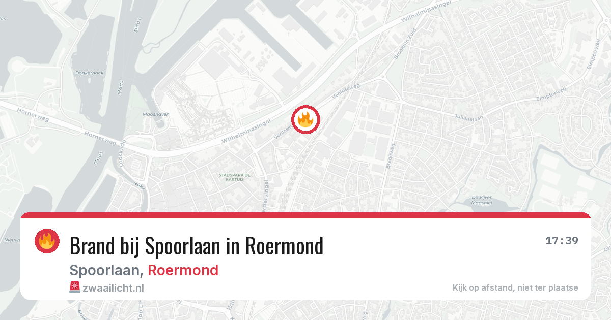 Brand bij Spoorlaan in Roermond — 20 jul 2026