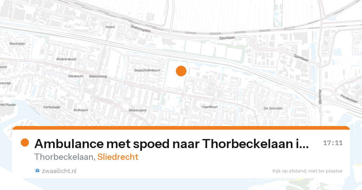 Ambulance met spoed naar Thorbeckelaan in Sliedrecht — 27 aug 2026