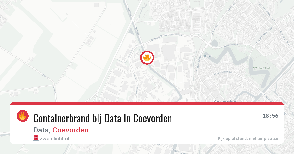 Containerbrand bij Data in Coevorden — 5 aug 2026