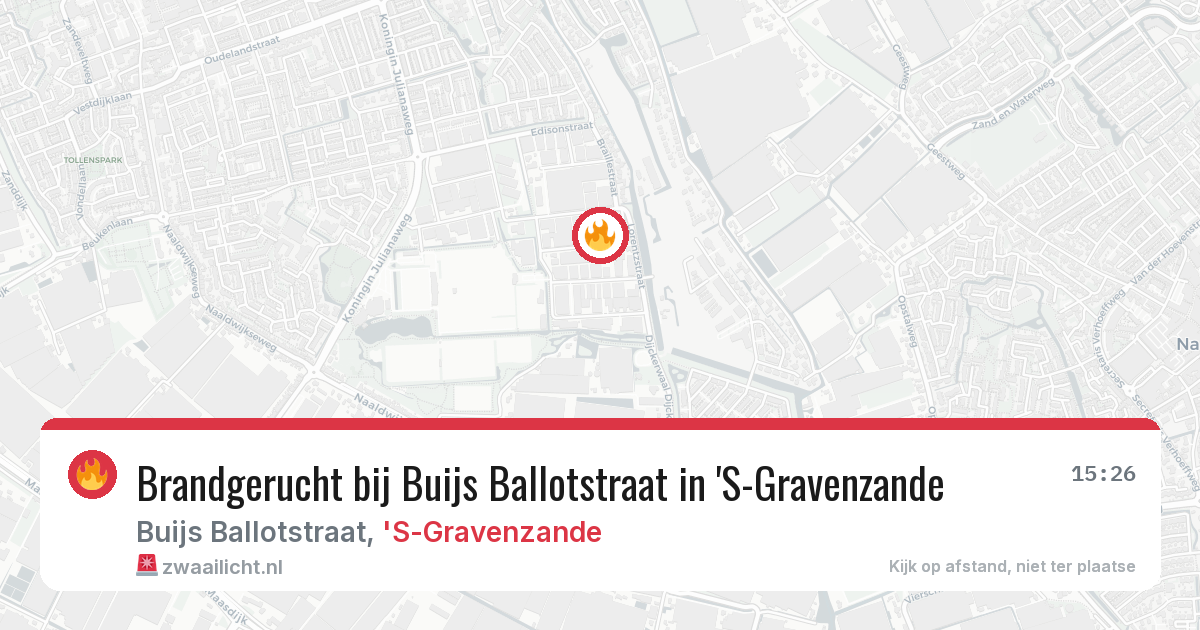 Brandgerucht bij Buijs Ballotstraat in 'S-Gravenzande — 28 jul 2026