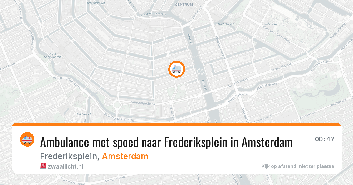 Ambulance met spoed naar Frederiksplein in Amsterdam — 6 aug 2026