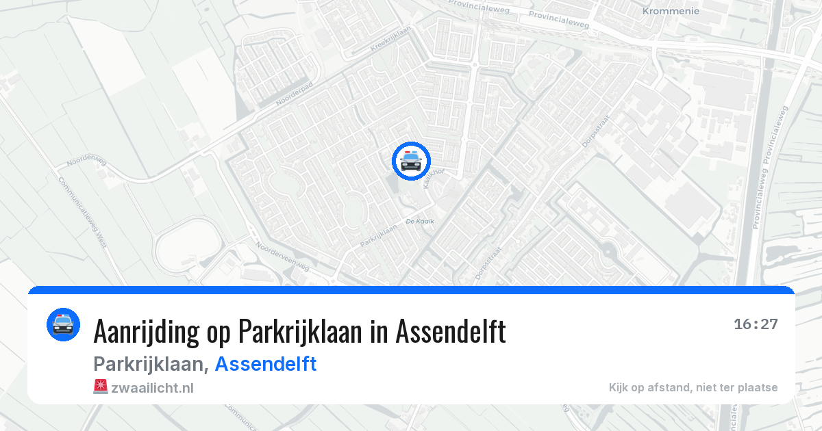 Aanrijding op Parkrijklaan in Assendelft — 2 apr 2026