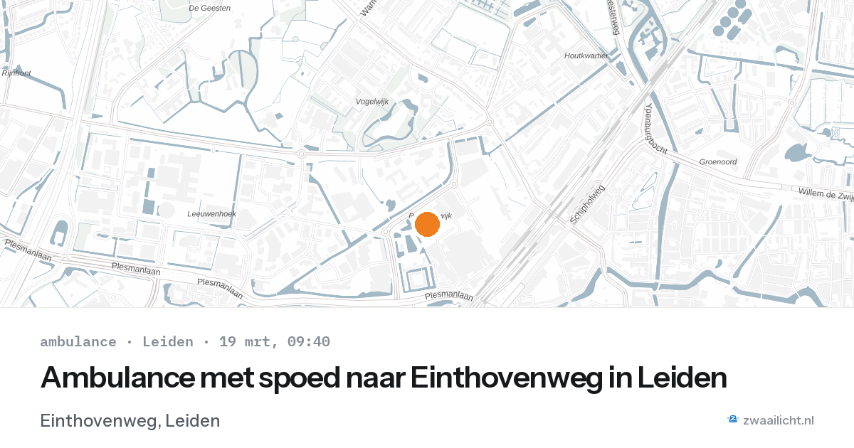 Ambulance met spoed naar Einthovenweg in Leiden — 19 mrt 2026