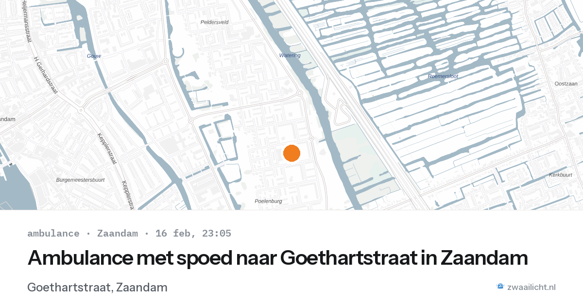 Ambulance met spoed naar Goethartstraat in Zaandam — 16 feb 2026