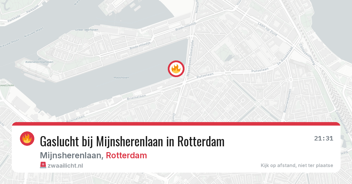 Gaslucht bij Mijnsherenlaan in Rotterdam — 7 aug 2026