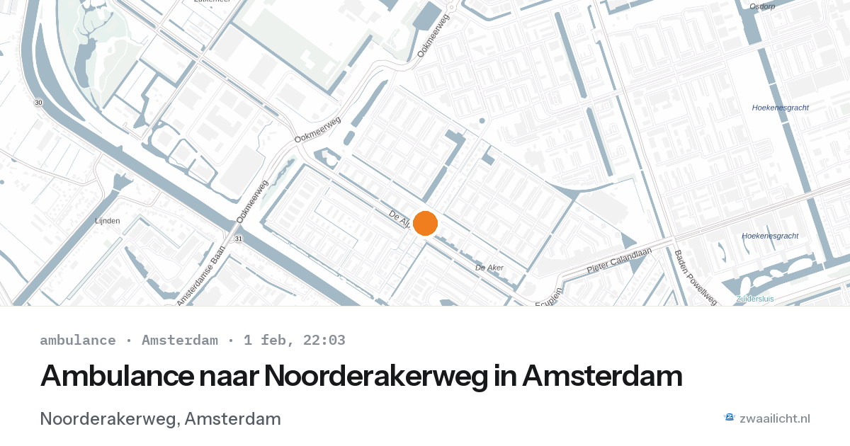 Ambulance naar Noorderakerweg in Amsterdam — 1 feb 2026