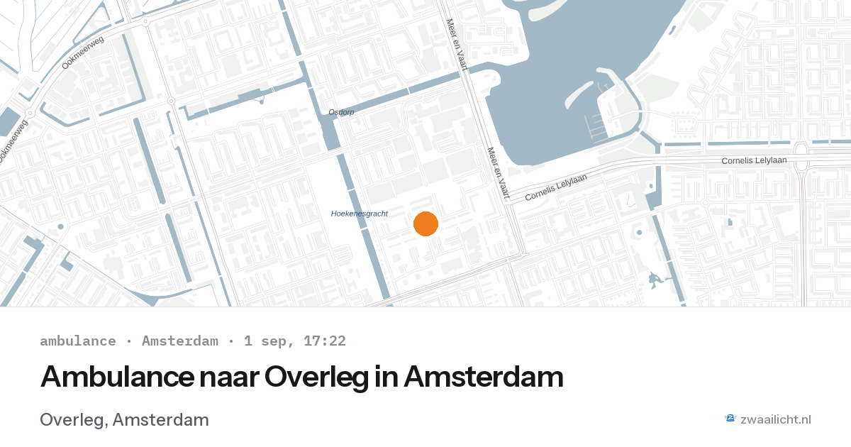 Ambulance naar Overleg in Amsterdam — 1 sep 2026
