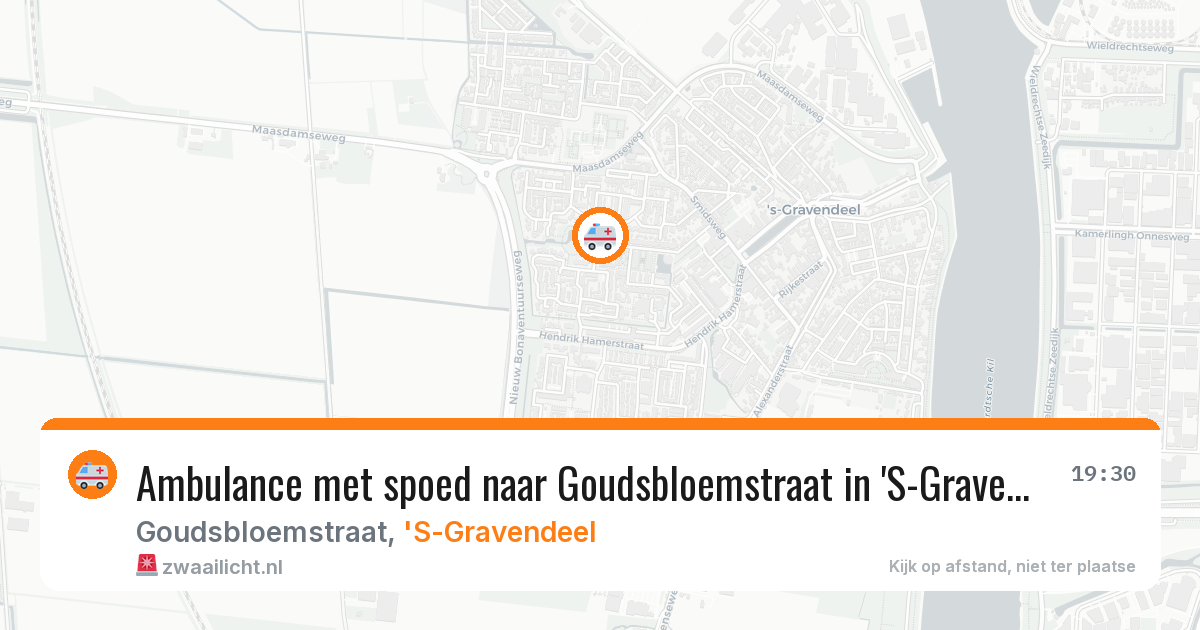 Ambulance met spoed naar Goudsbloemstraat in 'S-Gravendeel — 30 jun 2026